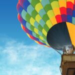 hot air balloon in a blue sky