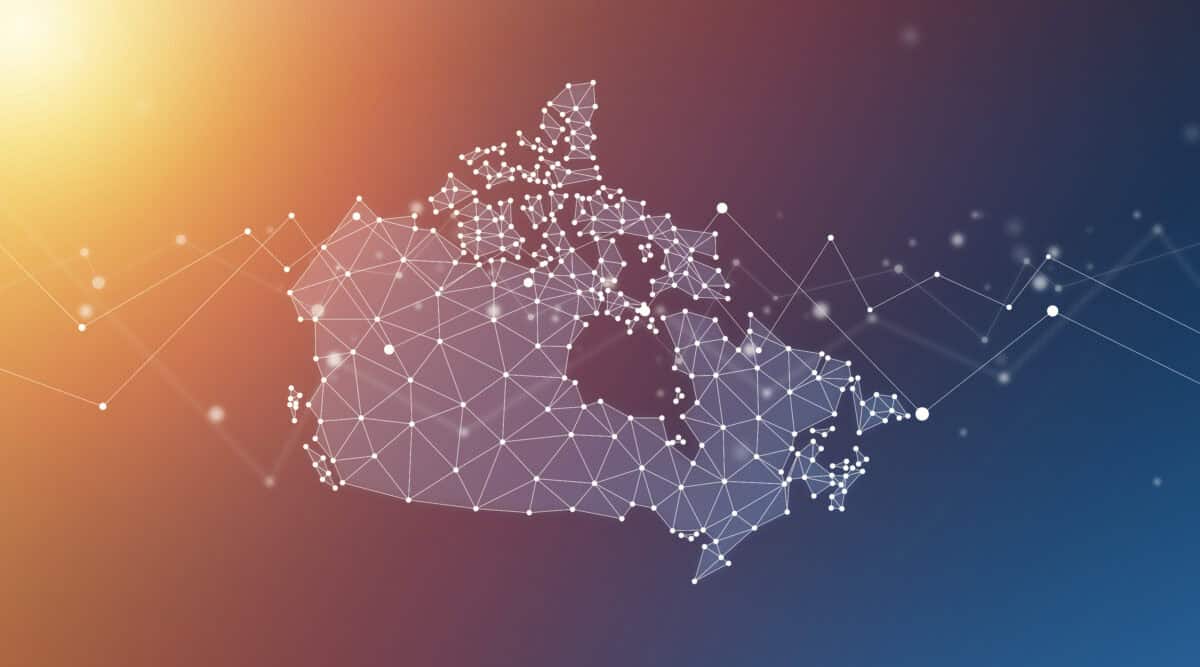 Map of Canada showing connectivity